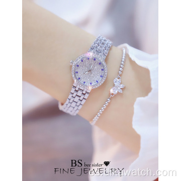 Nuevos relojes de diamantes para mujer BS 1598, reloj de pulsera de oro de lujo para mujer, reloj femenino con pulsera de diamantes, reloj de diamantes de imitación